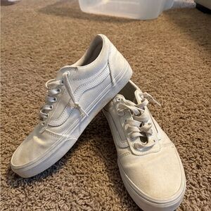 Vans White Low-Top Canvas Sneakers